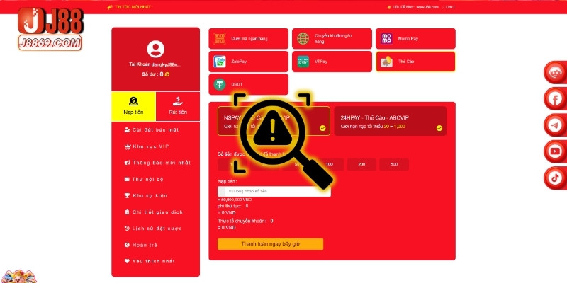 Lý giải các vấn đề về nạp tiền J88